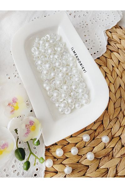 ilmekhobievi 11mm Pearl Button Half White Color, 20 Pcs