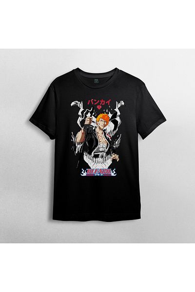 Pixxa Bleach Anime Manga Unisex 100% βαμβακερό μπλουζάκι με λαιμόκοψη μοντέλο 10