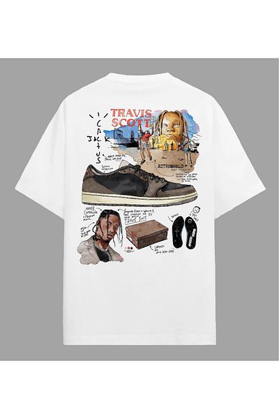 Edizen Travis Scott Cactus Jack Astroworld Sneakers Unisex Oversize 100% βαμβακερό λευκό