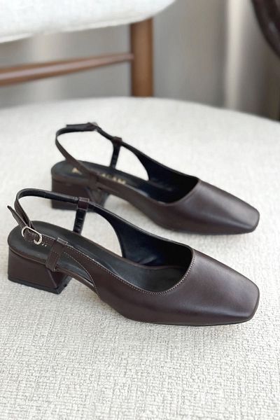 GOFFSHOES Дамски обувки на висок ток Pogba Y Court, кафяви, от кожа