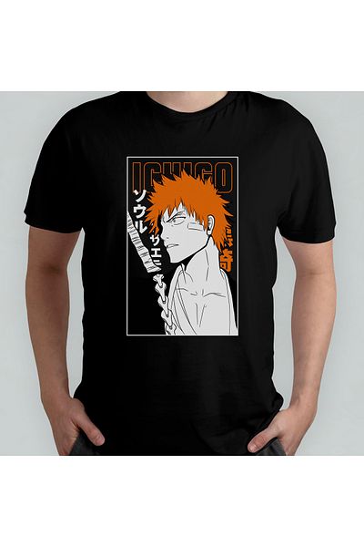 Pixxa Bleach Anime Manga Unisex 100% βαμβακερό μπλουζάκι με λαιμόκοψη μοντέλο 13