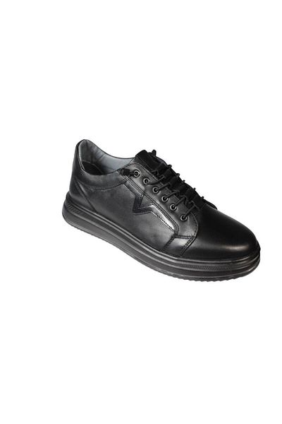Yaz Kış Ayakkabı Yazkiş Men's Black Skin Mink Suede Genuine Leather Thick Sole Casual Shoes