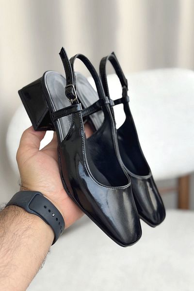 GOFFSHOES Women's Pogba High Heel Shoes - Black-Patent