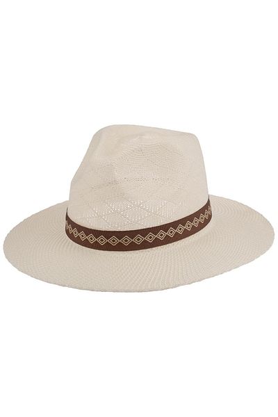 C&City Ανδρικό καπέλο Fedora Mercerized Wide Edge T25750-03 Cream