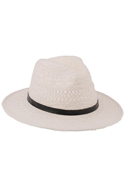 C&City Ανδρική Ζώνη Λεπτομερές Ψάθινο Καπέλο Y24750-13 Λευκό