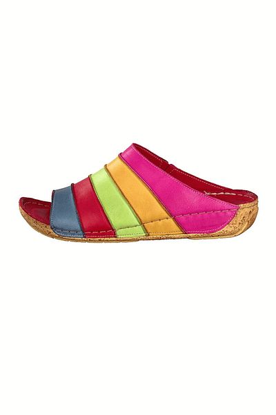 İNZE AYAKKABI Datça- Multicolored Genuine Leather Slippers