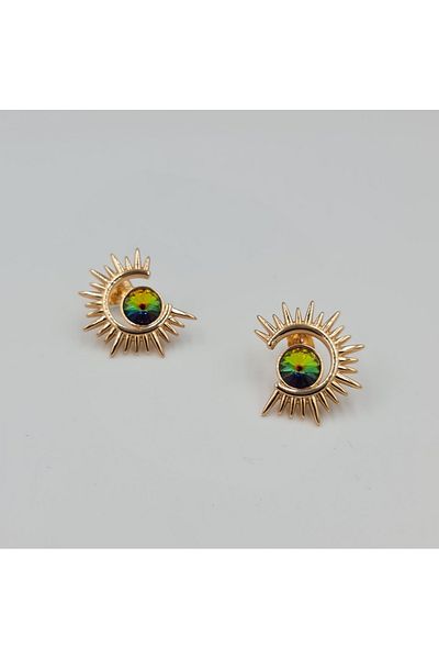 SE Jewellery Collection Selin Ersoy Rose Color Moon Figured Reflected Stone Vip Xuping Earrings with 3 Color Options