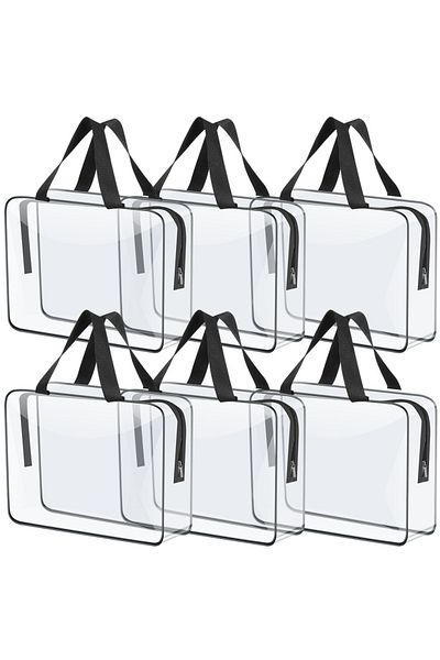 Choice 30x10x22cm 6pcs 4/6pcs Pvc Makeup Storage Bags Portable Large Capacity Waterproof Clear Organizer Ba