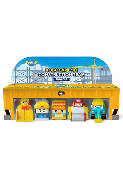 Robocar Poli Mini Construction Vehicles Set of 5 Fun Transformable Figure Toy (3+ Years)