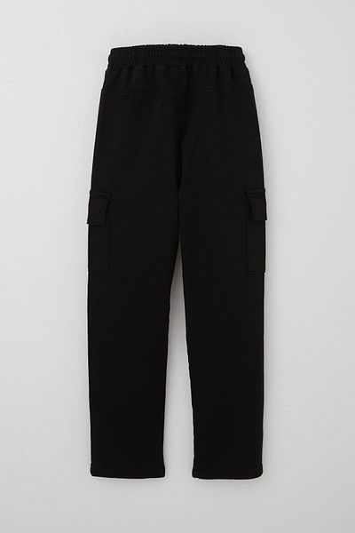 Breeze Boy's Trousers Cargo Pocket Elastic Waist 6-10 Years, Black