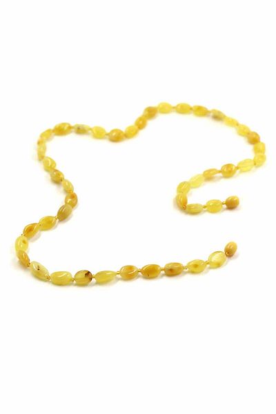 SAURACHI Certified Natural Stone Drop Amber Adult Necklace 8-11Gr Dark Yellow