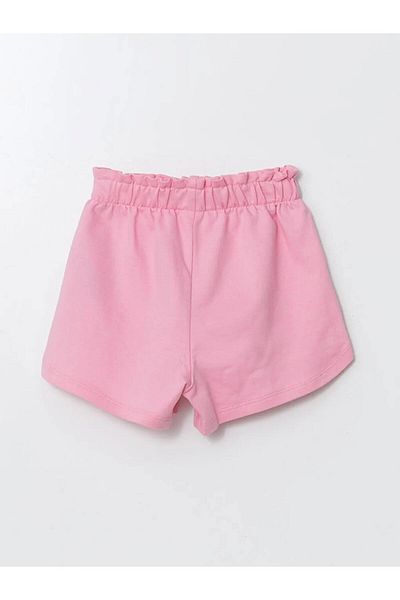 LC Waikiki Lcw Baby Pink Plain Lace-Up Girl's Shorts