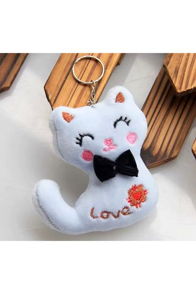 happystoretr Size 8cm New Cat with Bow Plush Hayva Kitty Cat Keychain Toy Kids Party Plush Toy