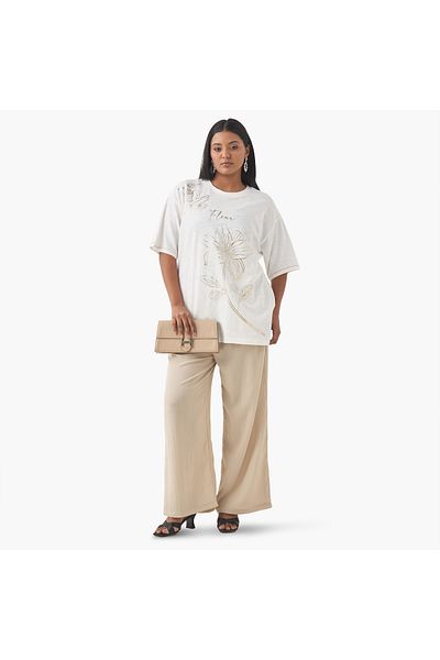 Ulla Popken Foil Flower Tee