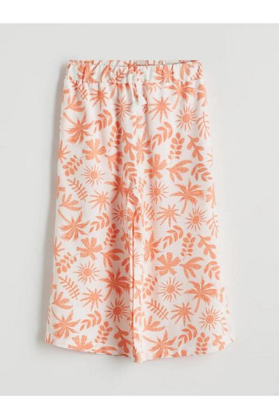 LC Waikiki Lcw Kids Ecru Elastic Waist Girl's Capri