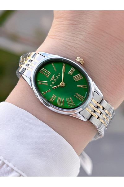 FERRO Steel Cord Oval Case Italian Design 2 Years Guarantee Women Wrist Watch+Bracelet Efl40145-M6