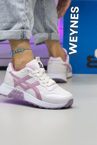 Weynes Pantofi sport ortopedici de zi cu zi cu dungi albe violet pentru femei WSB4024