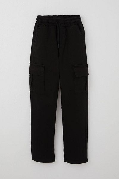 Breeze Boy's Trousers Cargo Pocket Elastic Waist 6-10 Years, Black