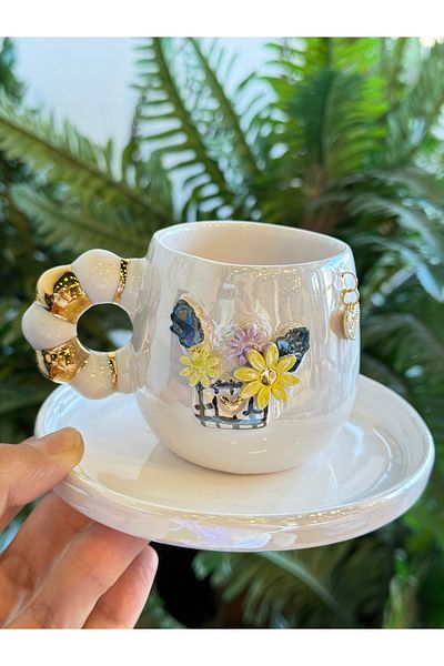 Pernotte Handmade 24K Gold Plated Ceramic Mother's Day Cup