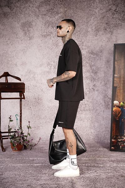 king brich Printed Oversize Unisex Shorts Set