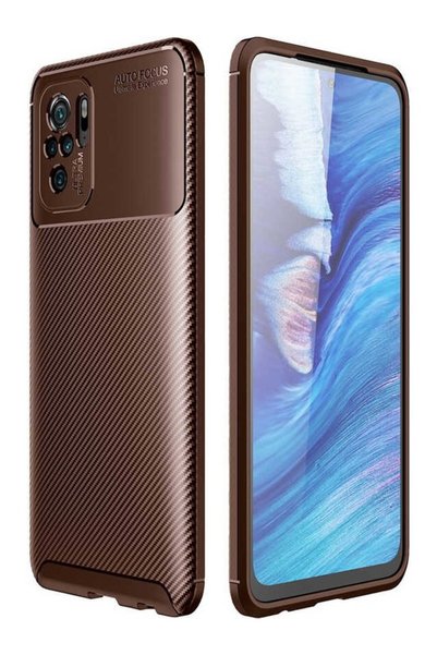 tekno grup Xiaomi Redmi Note 10S Case Carbon Patterned Lux  Silicone Brown + ...