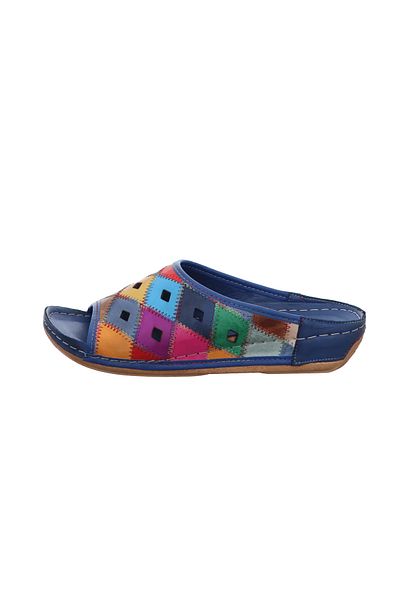 İNZE AYAKKABI Colorful Genuine Leather Slippers Model Name: Viora