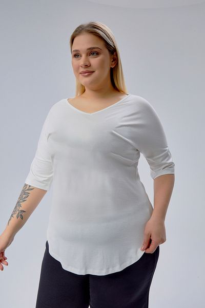 Curvy Trend Plus Size Half Sleeve Side Slit Blouse