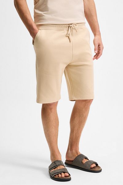 GRIMELANGE Camillo Men's Pocket Zippered Elastic Waist Dark Beige Shorts & Bermuda