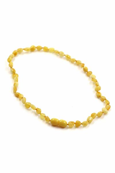 SAURACHI Certified Yellow Natural Stone Drop Amber Baby Teeth Necklace 4-5Gr