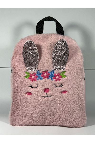MEYL ÇANTA Plush Rabbit Patterned Children's Backpack |   Cute Girl's Bag for Kindergarten and Nursery