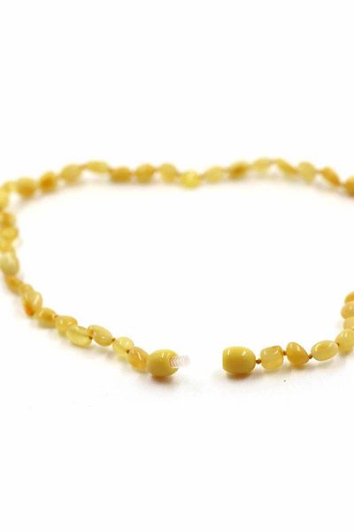 SAURACHI Certified Yellow Natural Stone Drop Amber Baby Teeth Necklace 4-5Gr