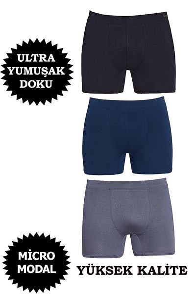 Berrak ΑΝΔΡΙΚΟ MICRO MODAL ΥΨΗΛΗΣ ΠΟΙΟΤΗΤΑΣ BOXER ΣΥΣΚΕΥΑΣΙΑ 3 ΤΕΜΑΧΙΩΝ