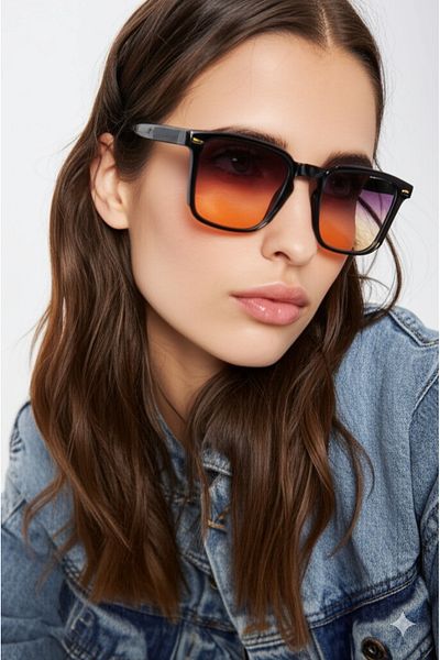 elkumoda Gradient Square Sunglasses Uv Protection New Season Model Eye Gradient Glass Trend Square Sunglasses