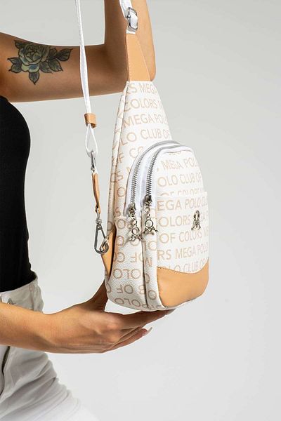 Getcho Lenglet Women's Body Bag Bag Monogram Patterned Suitable for Daily Use with Zippered Adjustable Strap