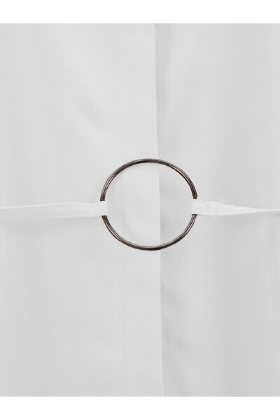 Modamorfo Cămașă cu nasturi ascunși cu centură inel -Albă