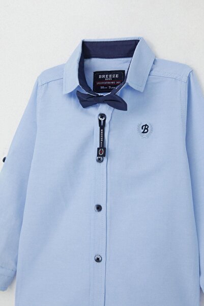 Breeze Boy's Shirt with Bow Tie 3-7 Years, Light Blue