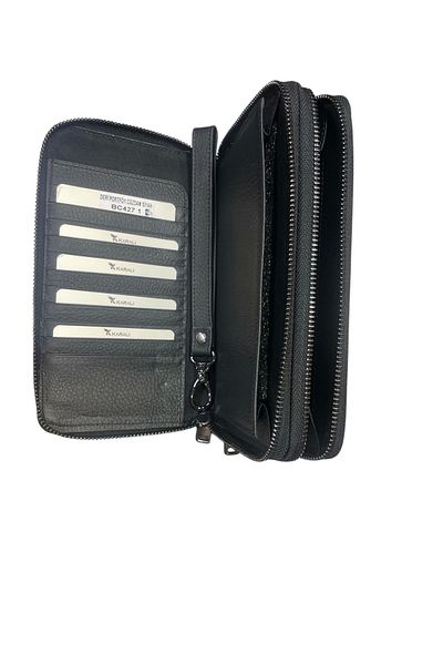 Karalı Deri Black Bc427-1 Karali Genuine Leather Portfolio Wallet