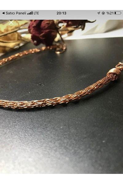 isikaccessories Pure Copper Handmade Necklace for 60 cm