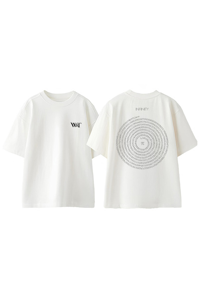 THEWERT Infinity Design ranac Štampano Pamuk beli Oversize kroj T-shirt