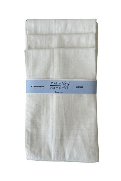 Melis Home 12 White Wipes - 42x42 Cm.100% Cotton