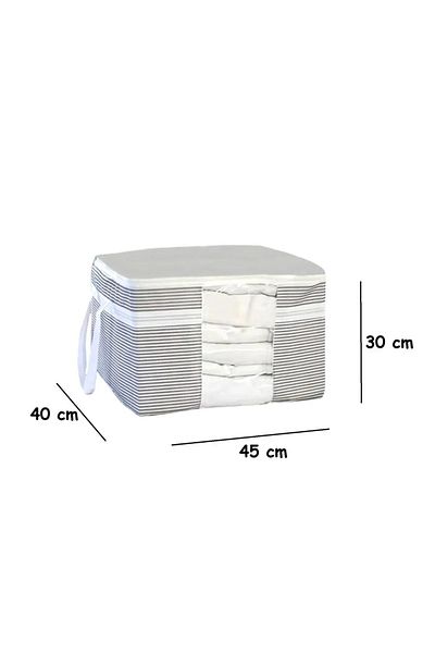 Paris Home 3 Pieces Pillow, Quilt Clothes Bag, Under Base Organizer Bag, Storage Bag 45x40x30 Cm