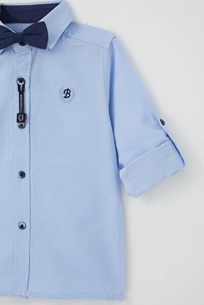 Breeze Boy's Shirt with Bow Tie 3-7 Years, Light Blue