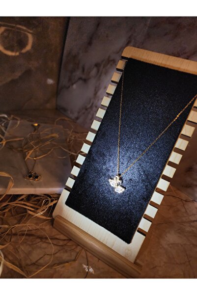 ALLEGRİA قلادة بجعة من حجر الزركون الصلب موديل أنيق