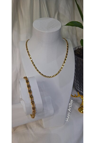 Tasarım Çelik Basic Zincir Kolye Bileklik Seti