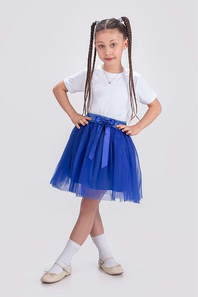 Mnk Baby&Kids Fusta de petrecere pentru fete Tutu Curcubeu M00727 SAKS BLUE