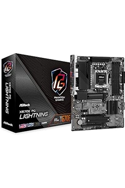 Asrock X670E Pg Lightning Atx Anakart Am5 Ryzen 8000 Ve 7000, Ddr5, 4X M.2 Ssd, 4K 120Hz, Expo, Usb
