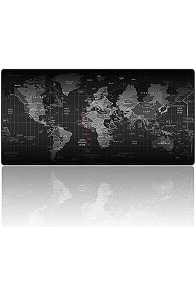 Mu Art Ahşap Comtech World Map World Map Gamer Gaming Mouse Pad 90X40 Non-Slip Rubber Base