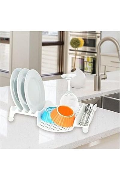 Mu Art White Dish Rack Drying Rack - Kitchen, Non-Slip Base