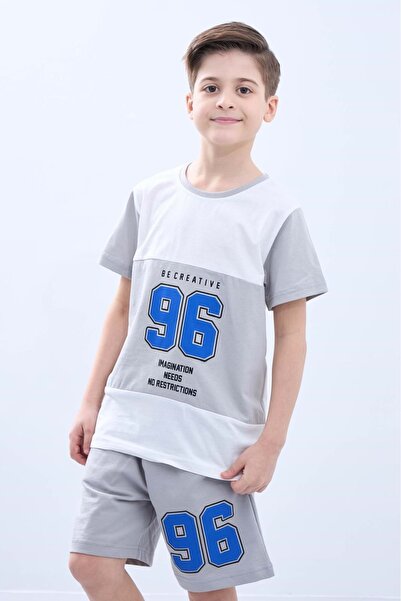 Mnk Baby&Kids Single jersey Ljetni set šortsa sa printom Br.: M00734 Siva boja