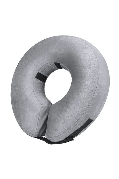 Choice M Grey Dog Cones After Surgery, Protective Inflatable Dog Collar Pet Recovery Collar Soft Pet Cone F